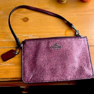 NWOT Coach wristlet pink sparkle